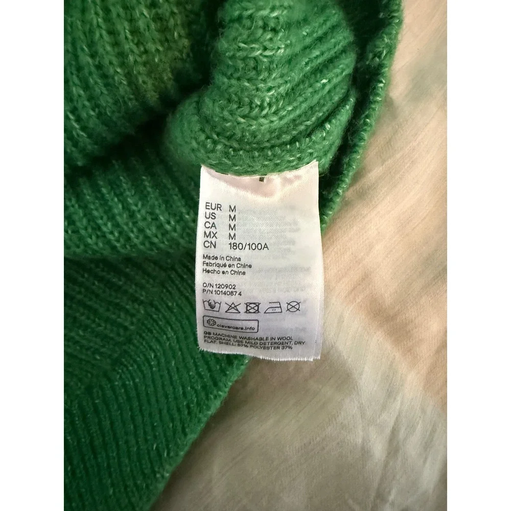 H&M Green Ribbed Button-Up Cardigan - Picture 4 of 7